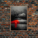 Spooky Horror Canvas Print, Bloodmoon Sunset, Blood moon, Halloween Wall Art, Ready To Hang