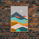 Scandinavian Inspired Pacific Northwest Art, Minimalist Boho Style Forest Landscape, Framed Canvas Print, Western Abstract Art