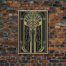 Midcentury Modern Wall art | Framed Canvas Print | Art Deco | Gold & green art | Beautiful art | Wall art | Office decor | Abstract art
