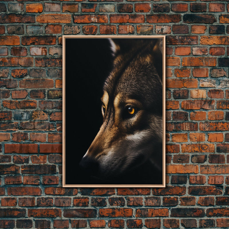 Animal Prints, Timber Wolf, Portrait Of A Wolf, Framed Canvas Print, Wolf Photography Art, Timber Wolves Art