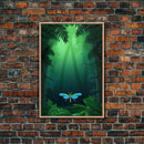 Dragonfly Wall Art, Nature Wall Decor, Woods, Trees, Green Art, Minimalist Print, Wall Decor, Canvas Print, Wall Art, Framed Canvas