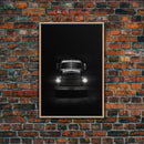 Truck Wall Art, Headlights, Man Cave Art, Black And White Print, Minimalist Print. Wall Decor, Canvas Art, Wall Art, Framed Canvas Wall Art