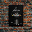 Gumball Machine Wall Art, Candy Dispenser Wall Decor, Kitchen Art, Minimalist Print, Wall Decor, Canvas Print, Wall Art, Framed Canvas
