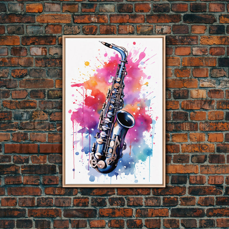 Alto Clarinet Wall Art, Musician Gift, Framed Canvas Print, Clarinet Print, Musical Instrument Art, Gift For Musician, Graffiti Music Art