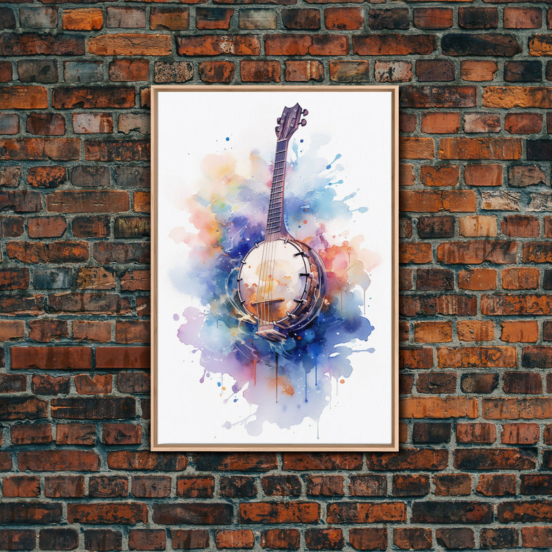 Banjo Gift, Banjo Wall Art Canvas Print, Country Music Art, Guitar Art, Banjo Poster Print, Banjo Gifts, Musical Art, Southern Music Decor