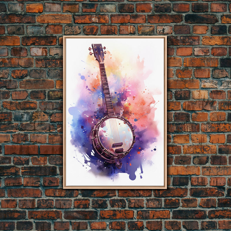 Banjo Gift, Banjo Wall Art Canvas Print, Country Music Art, Guitar Art, Banjo Poster Print, Banjo Gifts, Musical Art, Southern Music Decor