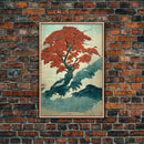 Japanese maple tree, fine art print, poster art, Vintage Japanese style wall art
