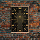 Tarot Card Art, Tarot Decor, Mystical Wall Art, Celestial Wall Art, Canvas Print, Wall Art, Vertical Print, Witchy Wall Art, Gothic Art