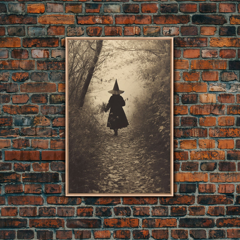 Witchy Wall Art, Dark Portrait, Spooky Halloween, Occult Art, Dark Fantasy, Canvas Print, Wall Art, Vertical Print, Home Decor, Wall Decor