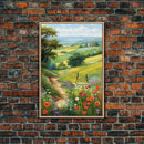 Countryside Wall Art, Wildflowers Wall Art, Meadow Wall Print, Canvas Print, Wall Art, Vertical Art, Country Wall Art, Landscape Art