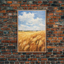 Wheat Feld Wall Art. Farm Wall Print, Landscape Art, Canvas Print, Wall Art, Vertical Art, Gift For Friend, Farmhouse Wall Decor, RV Decor