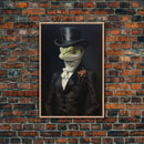 Dark Academia Victorian Gothic Gecko Art, Framed Canvas Print or Canvas, Halloween Art, Spooky Decor, Halloween Decoration, Witch Familiar