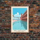 Dry Tortugas National Park Florida Travel Art, National Park Print, Minimalist Travel Art, Midcentury Modern Style Landscape Painting