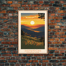 Shenandoah National Park Virginia Travel Art, National Park Print, Minimalist Travel Art, Midcentury Modern Style Landscape Painting