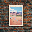 Great Sand Dunes National Park Colorado Travel Art, National Park Print, Minimalist Travel Art, Midcentury Modern Style Landscape Painting