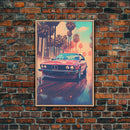 Red Sports Car, Classic Car Wall Art, Canvas Print, Wall Hanging, Portrait Art, Car Lover Gift, Above Bed Decor, Dorm Room Art, Office Decor