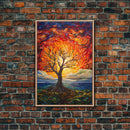 Burning Tree Art, Abstract Art, Tree Wall Art, Canvas Print, Wall Hanging, Portrait Art, Thank You Gift, Bedroom Prints, Indie Room Decor