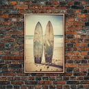 Surfboard Wall Art, Surf Decor, Beach Wall Art, Canvas Print, Wall Hanging, Portrait Art, Ocean Wall Art, Office Decor, Bedroom Prints
