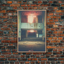 Abandoned Building, Retro Wall Canvas Print, Wall Hanging, Portrait Art, Volleyball Mom, Tiny House Decor, Family Gift, Spooky Room Decor
