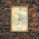 Portland Oregon Street Map, Framed Canvas Art, Oregon United States Road Map Wall Art, Office Wall Art, Portland Wall Decor for Office