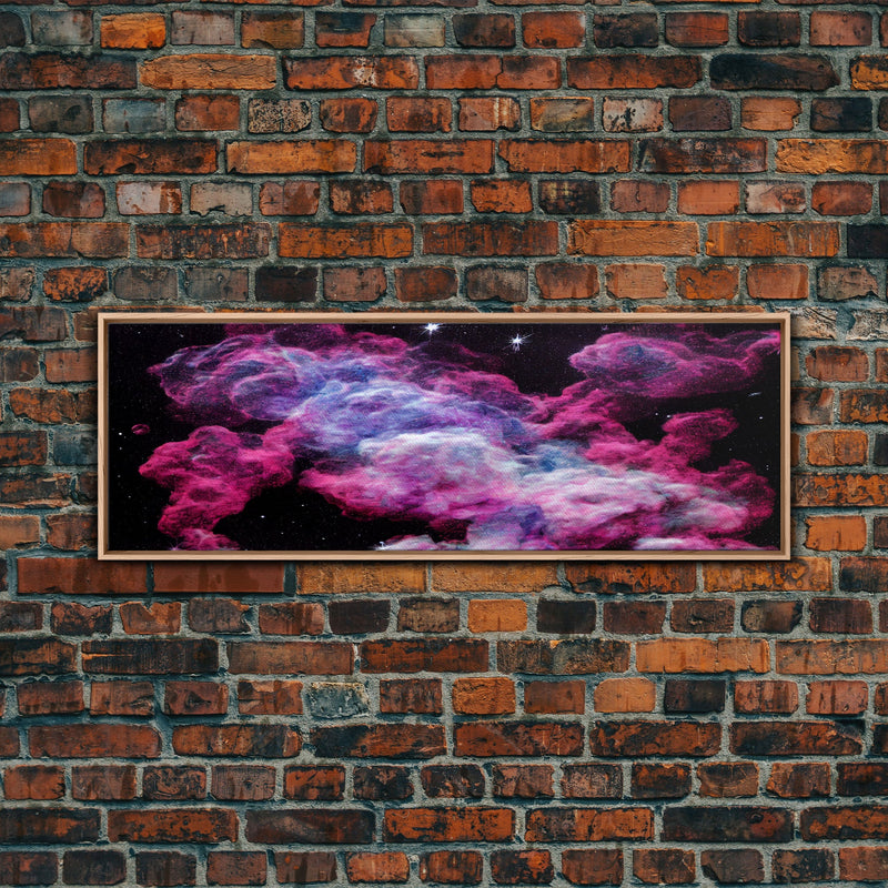 Beautiful Universe Space Art, Galaxy Print, Bubblegum Pink Art, Framed Canvas Print, Framed Wall Art