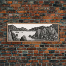 Pencil Sketch River Wall Art Print, Nature, Water, Black And White, Wall Decor, Large Canvas Art Print, Panoramic, Wall Art, Canvas Print