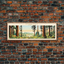 Redwood National Park Panoramic California Travel Art, National Park Print, Minimalist Travel Art, Midcentury Modern Style Landscape