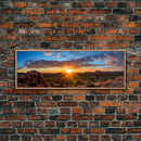 Photographic Panoramic of Arches National Park, Sunset Photography, National Park Art, Framed Canvas Print, Landscape Photography