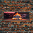 The Burning Piano, Urban Decay Art, Street Art, Framed Canvas Print, Graffiti Art, Panoramic Wall Art