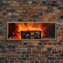 This Is Fine, It's Just A Dumpster Fire, Funny Wall Art, Framed Canvas Print