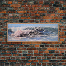 The Wave, Framed Canvas Print, Seascapes Wall Art, Ocean Decor, Ocean Water Wall Art, Home & Office Decoration