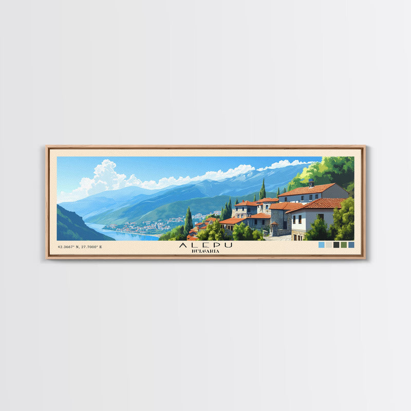 Alepu, Bulgaria Panoramic Print, Vacation Gift, Bulgaria Wall Art, Beach Painting, Beach Decor, Beach Or Lakehouse Art