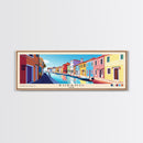 Burano, Italy Panoramic Print, Vacation Gift, Italy Wall Art, Beach Painting, Beach Decor, Beach Or Lakehouse Art