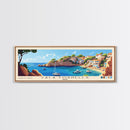 Cala Fornells, Spain Panoramic Beach Print, Vacation Gift, Spain Wall Art, Framed Canvas Print, Framed Beach Painting