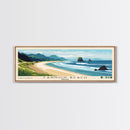 Cannon Beach, Oregon Panoramic Beach Print, Vacation Gift, Oregon Wall Art, Beach Painting, Beach Decor, Beach Painting