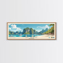 El Nido, Philippines Panoramic Print, Vacation Gift, Philippines Wall Art, Beach Painting, Beach Decor, Large Wall Art, Wood Frame Art
