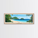 Maho Bay Beach, US Virgin islands Panoramic Beach Print, Vacation Gift, US Virgin islands Wall Art, Framed Canvas Print, Framed Beach Painting
