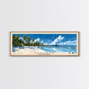 Rangiroa, French Polynesia Panoramic Beach Print, Vacation Gift, French Polynesia Wall Art, Framed Canvas Print, Framed Beach Painting