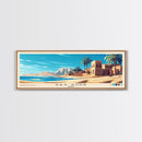 Ras Sudr, Egypt Panoramic Print, Vacation Gift, Egypt Wall Art, Beach Painting, Beach Decor, Large Wall Art, Wood Frame Art