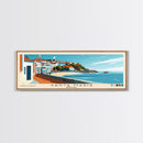 Santa Maria, Portugal Panoramic Beach Print, Vacation Gift, Portugal Wall Art, Beach Painting, Beach Decor, Beach Painting