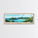 St. John, US Virgin Islands, United States Panoramic Beach Print, Vacation Gift, United States Wall Art, Framed Canvas Print, Framed Beach Painting