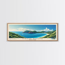 Virgin Gorda, Virgin Islands Panoramic Beach Print, Vacation Gift, Virgin Islands Wall Art, Framed Canvas Print, Framed Beach Painting