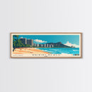Waikiki Beach, Oahu Panoramic Beach Print, Vacation Gift, Oahu Wall Art, Beach Painting, Beach Decor, Beach Painting