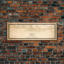 Panoramic Sofia Bulgaria map print poster or framed canvas, Sofia map print poster canvas, city map print poster canvas, Vintage Travel Art