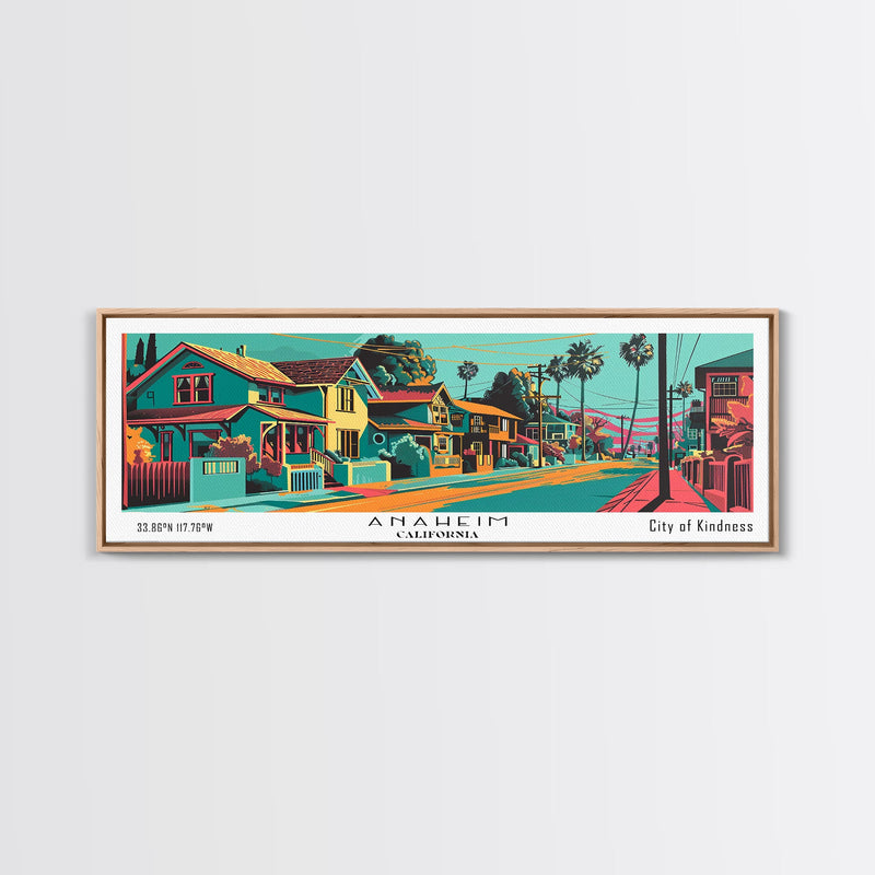 Anaheim California Panoramic Travel Poster Canvas Print