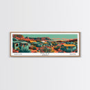 Mesa Arizona Panoramic Travel Poster Framed Canvas Print, Mid Century Modern Art, Pop Art Style, Wall Art, Home Decor, Office Wall Art