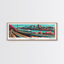 Saint Paul Minnesota Panoramic Travel Poster Framed Canvas Print, Mid Century Modern Art, Pop Art Style, Wall Art, Living Room Decor, Home Decor