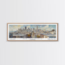 San Francisco California Panoramic Print, Beautiful Framed Canvas Print, Travel Poster Art, Home Decor, Living Room Wall Art