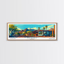 Gilbert Arizona Panoramic Wall Art Framed Canvas Print, Mid Century Modern Art, Pop Art Style, Travel Poster, Home Decor, Retro Style