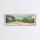 Anaheim California Panoramic Wall Art, Retro Pop Art Framed Canvas Print, Mid Century Modern Travel Poster, Living Room Decor, Wall Hanging